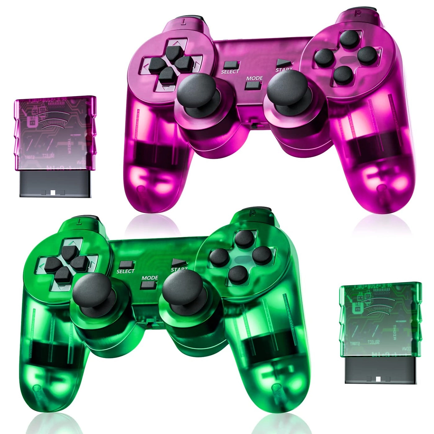 Burcica Wireless Controller - ClearGreen and ClearPurple