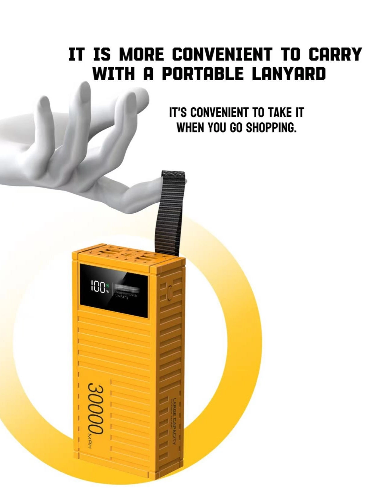 Creative Container-Style PD Fast Charging Power Bank - 30000mAh 66W 20W