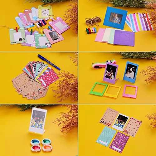 Instant Camera Accessories Kit + Camera Bag + Camera Strap + Photo Album + Photo Clips + Photo Frame + Hanging String + Stickers + Pen + Filt - 12-in-1 leather