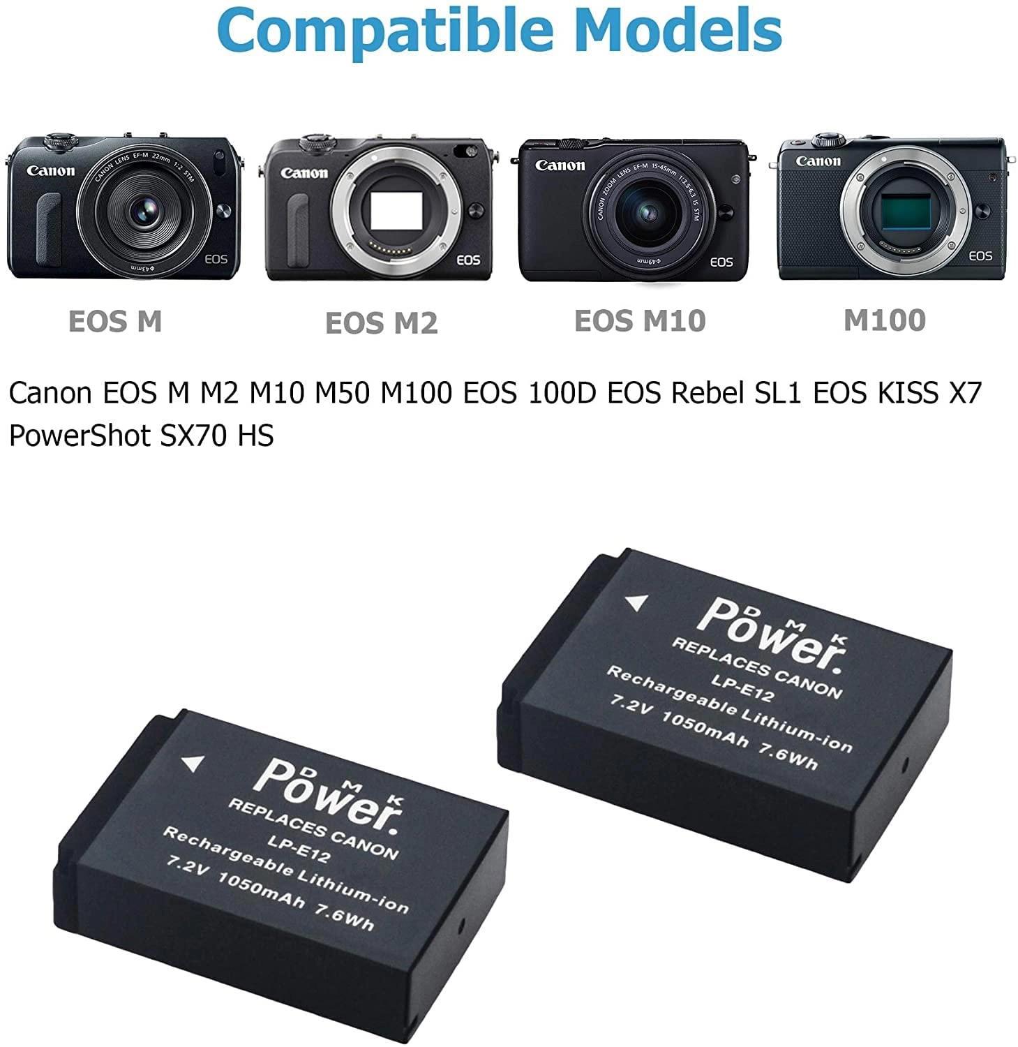 LP-E12 - 1050mAh