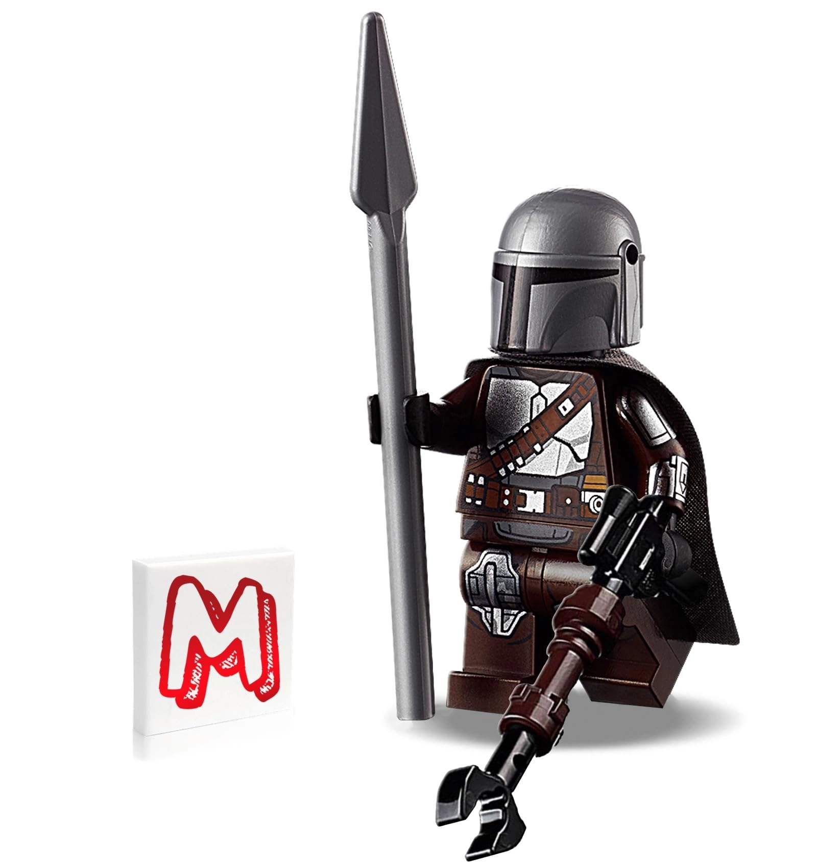 LEGO Star Wars The Mandalorian Minifigure - Din Djarin Silver Beskar Armor Cape