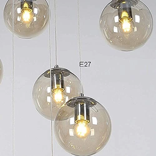 Long Chandelier - 10 lights Glass ball