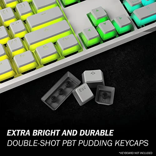 112 Double Shot PBT Shine Through Pudding Keycaps - 108 piece(s)