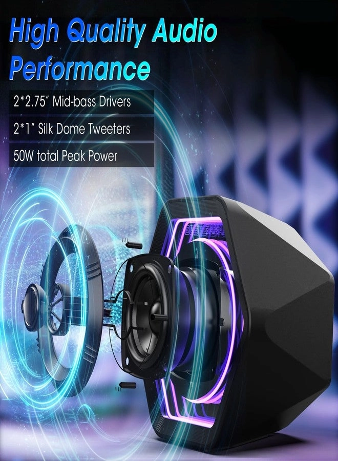 Powered Bookshelf Speakers - 50W