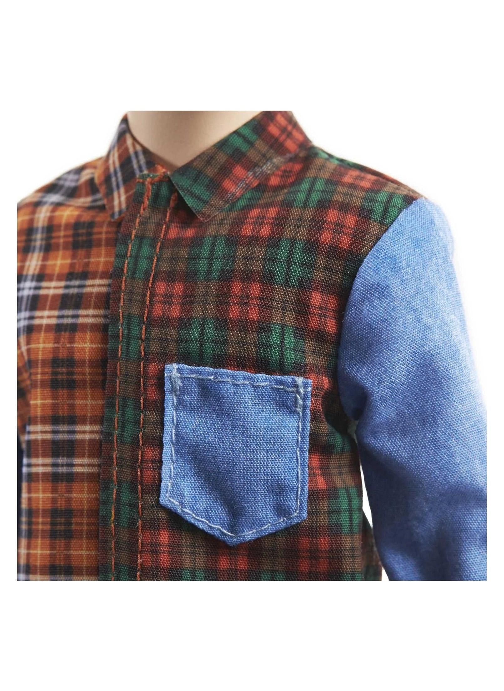 Ken Fashion Doll - Sculpted Purple Hair Plaid Shirt Ages 3+