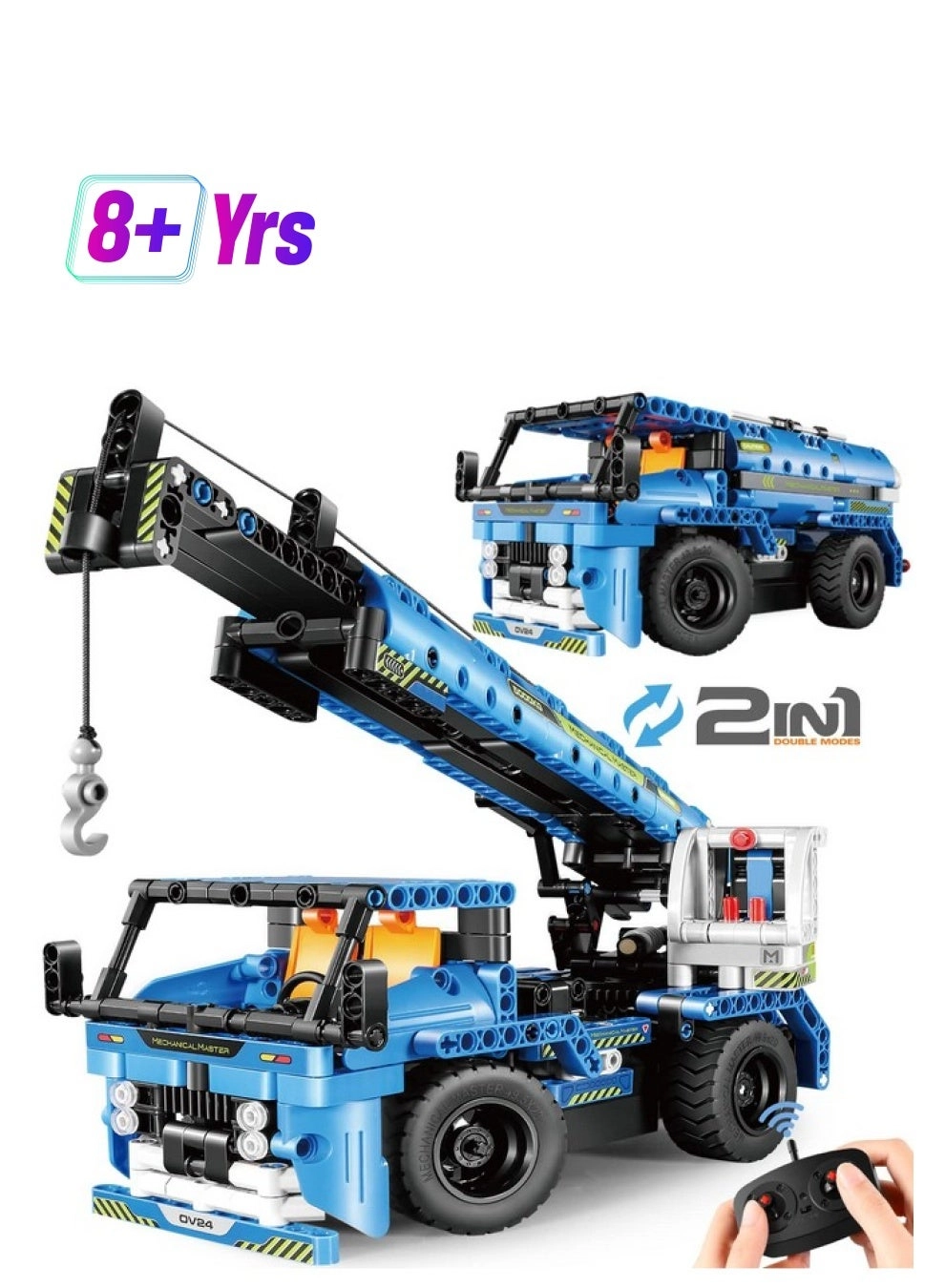 Dolive Remote Control Building Toys - 2-in-1 Technic Crane Truck