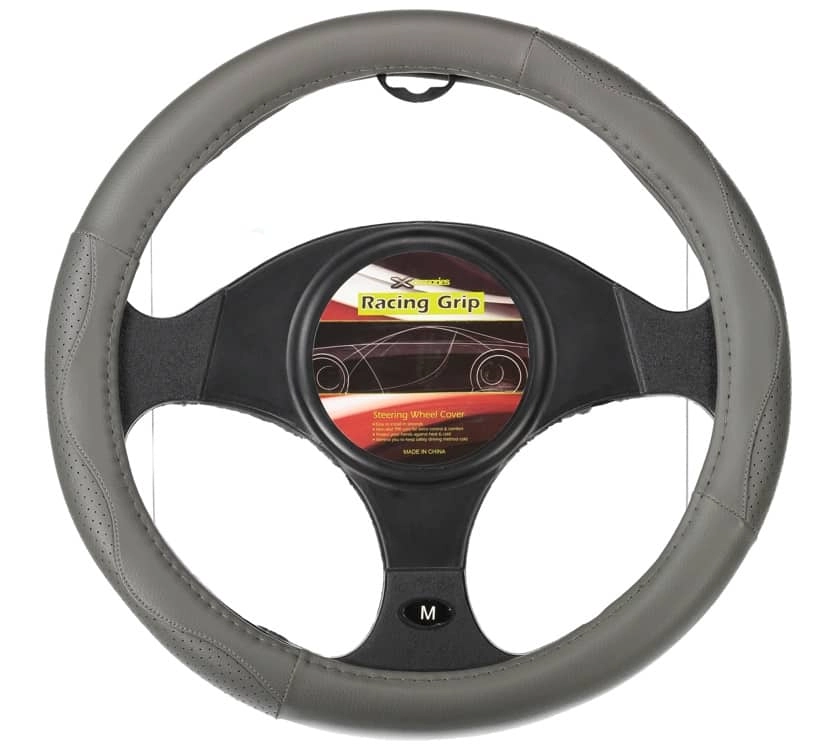 Racing Grip Leather Steering Wheel Cover