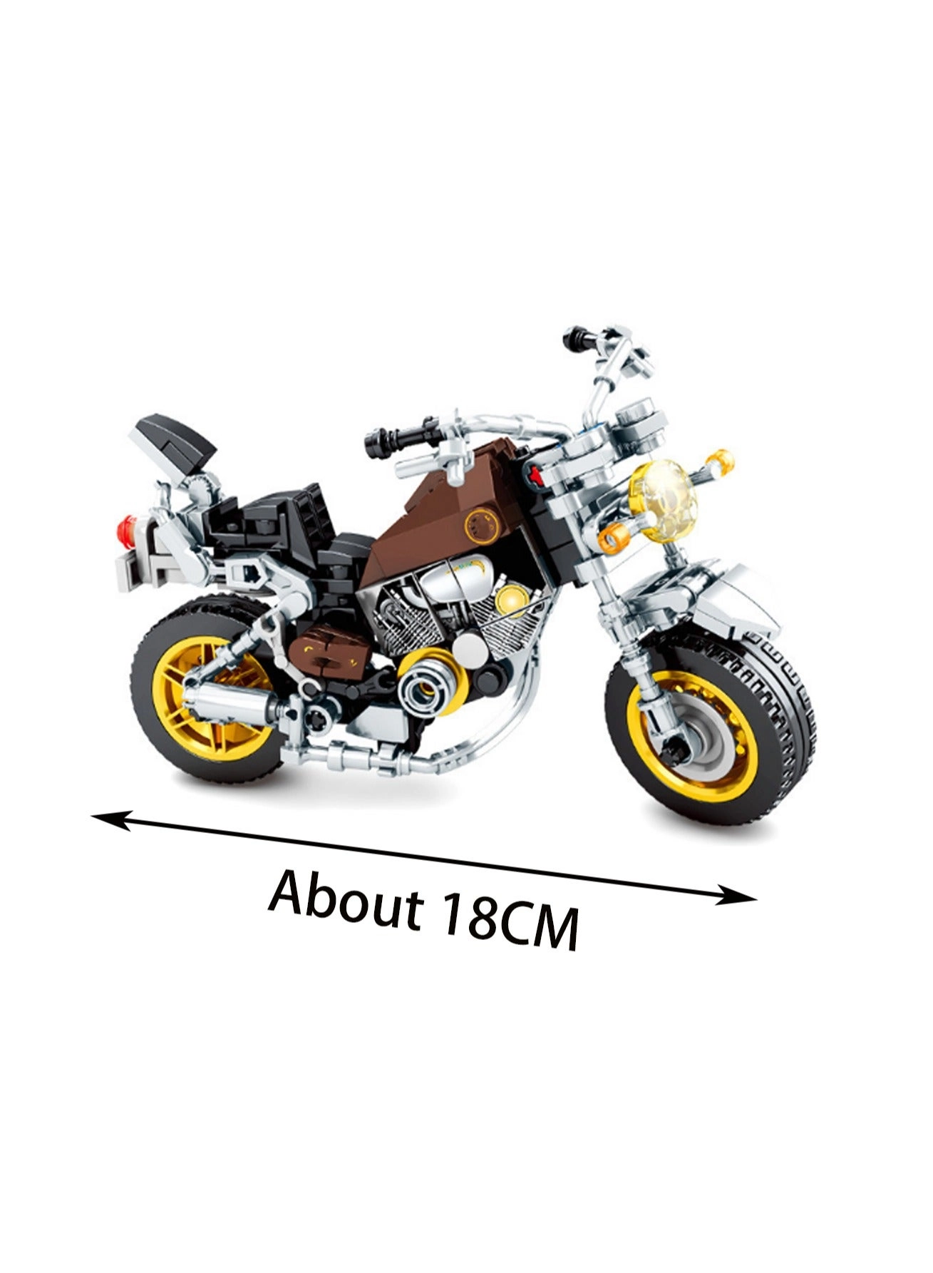 Retro Motorcycle - Silver And Yellow