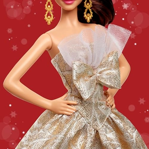 Barbie Signature 2025 Holiday - Light Brown Hair Silver & Gold Gown Ages 6+