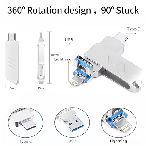 3 in 1 Flash Drive - USB 3.0 Type-C Lightning 1TB
