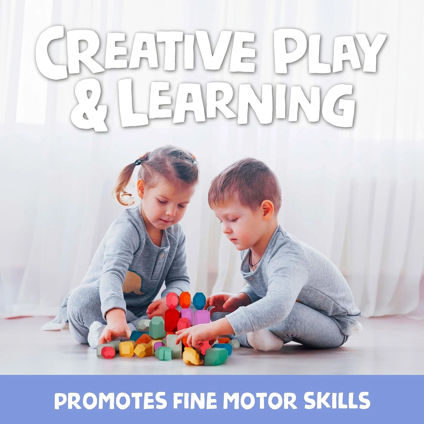 Wooden Stacking Blocks - 3 Years Old 40pcs