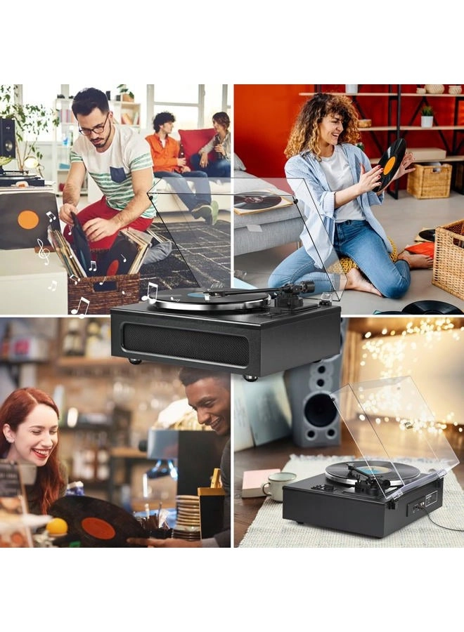 HQ-KZ018 - Pure Black Bluetooth 33 1/3 & 45 RPM