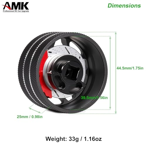 RC Hand Wheel - Aluminum 44.5mm Black