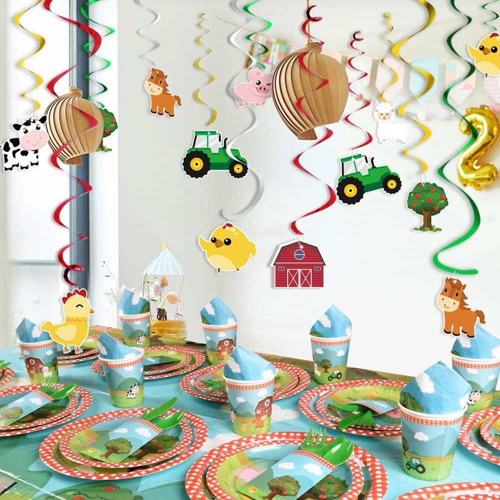 Farm Animals Hanging Party Decorations - 18 pieces Birthday