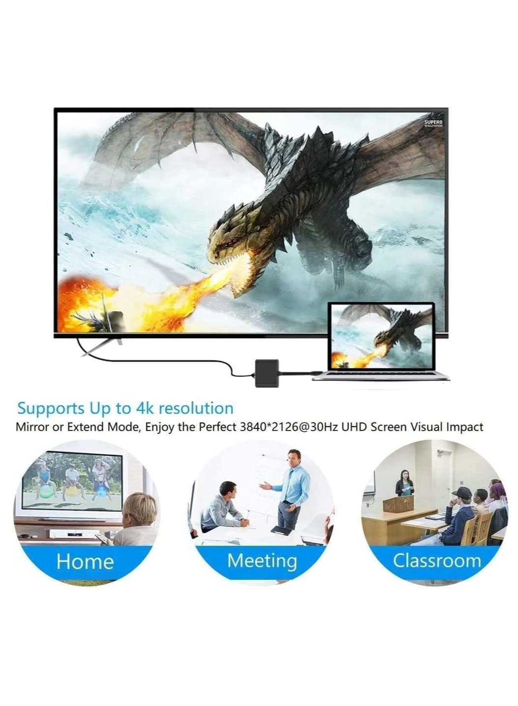 USB C Hub Adapter - USB 3.0 4k*2k