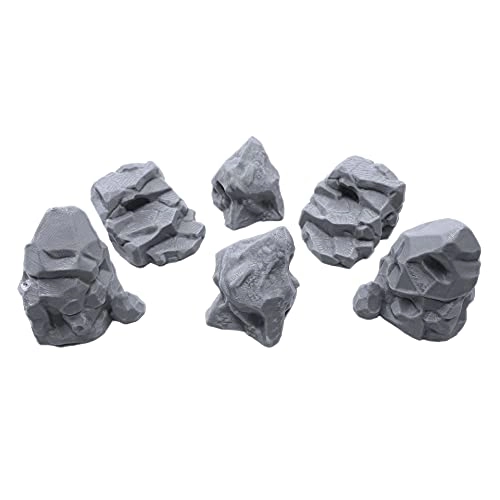 EnderToys Stone Boulder - 6 pieces 28mm wargame and RPG miniatures Bundle