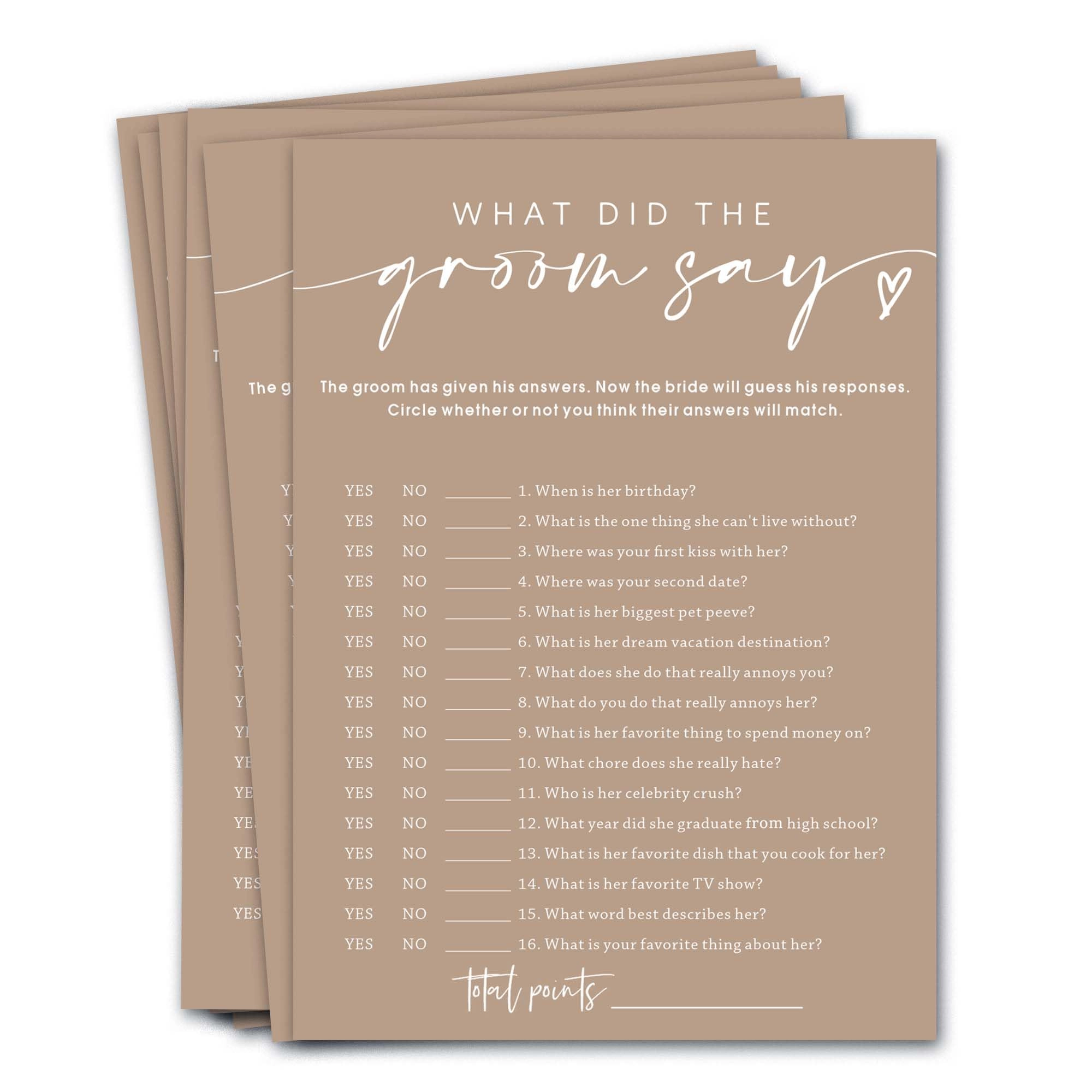 Wybgno What Did The Groom Say - 25 pieces Adult