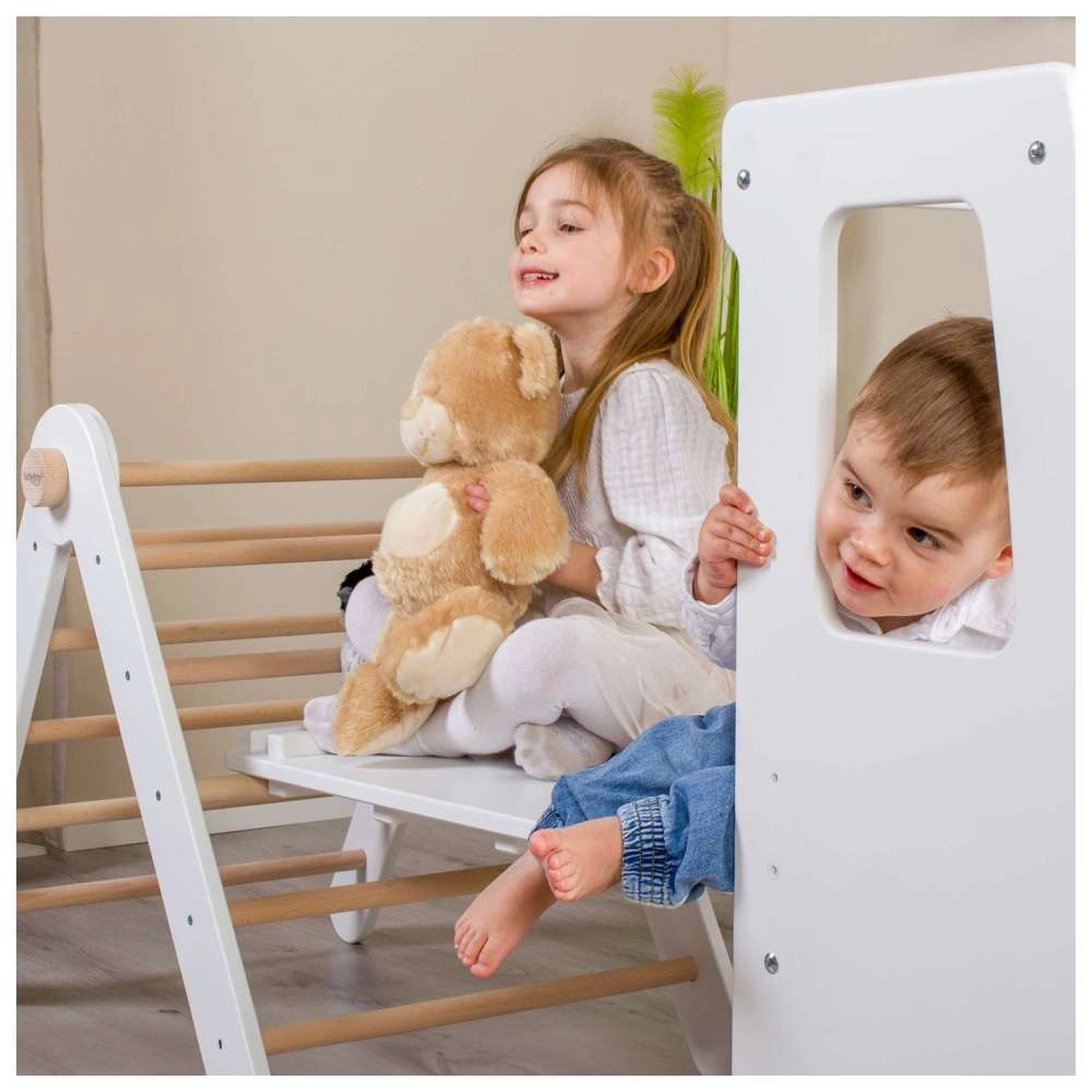 Littlefoot Climbing Ladder & Slide - 2-In-1 Natural Varnished