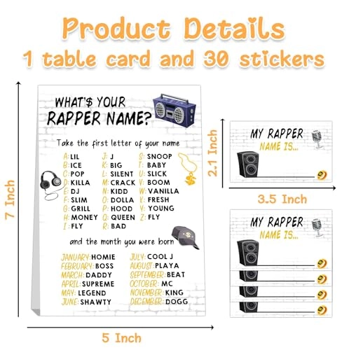 Notorious One - 1 double-sided printed sign and 30 stickers Birthday