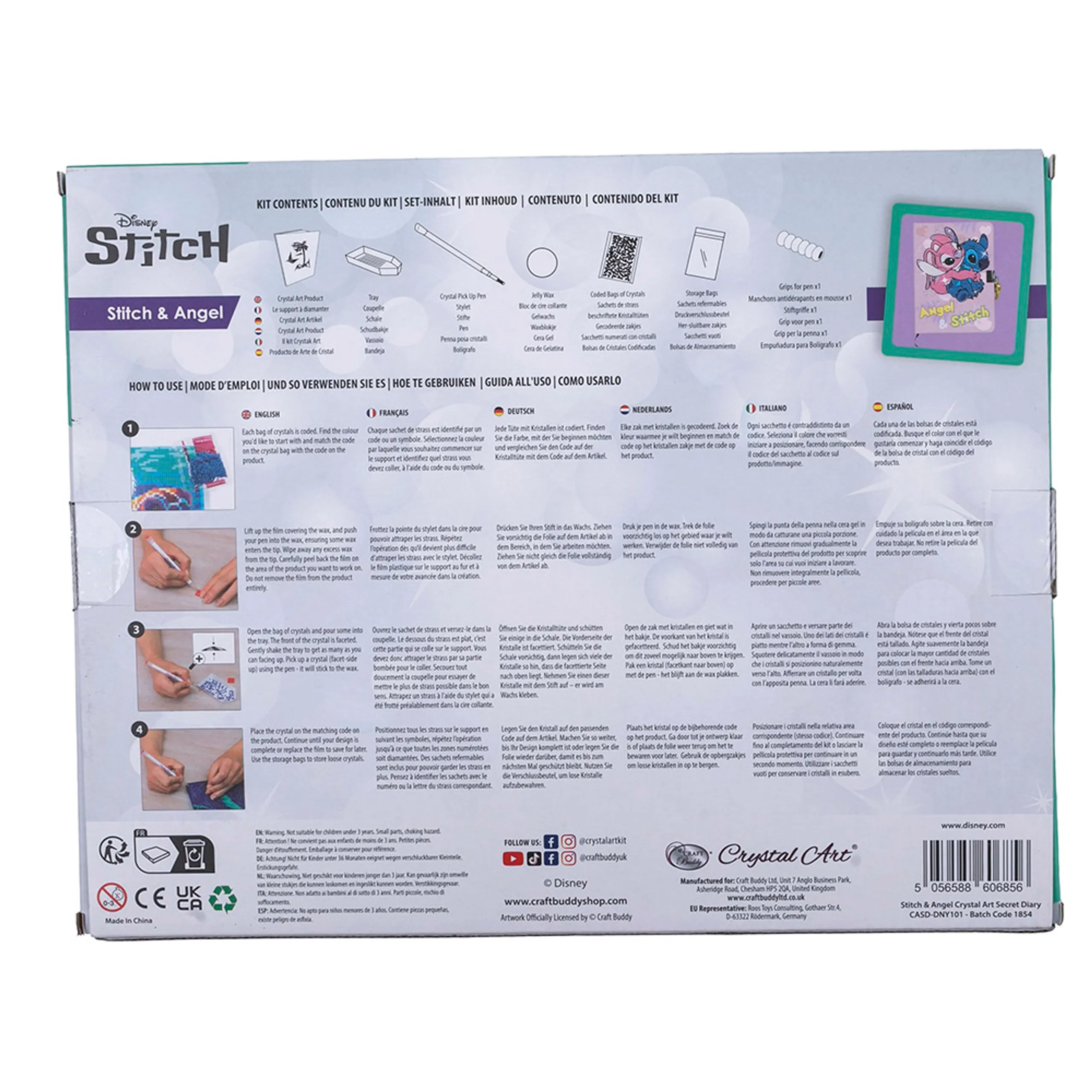 Crystal Art Secret Diary - Stitch & Angel
