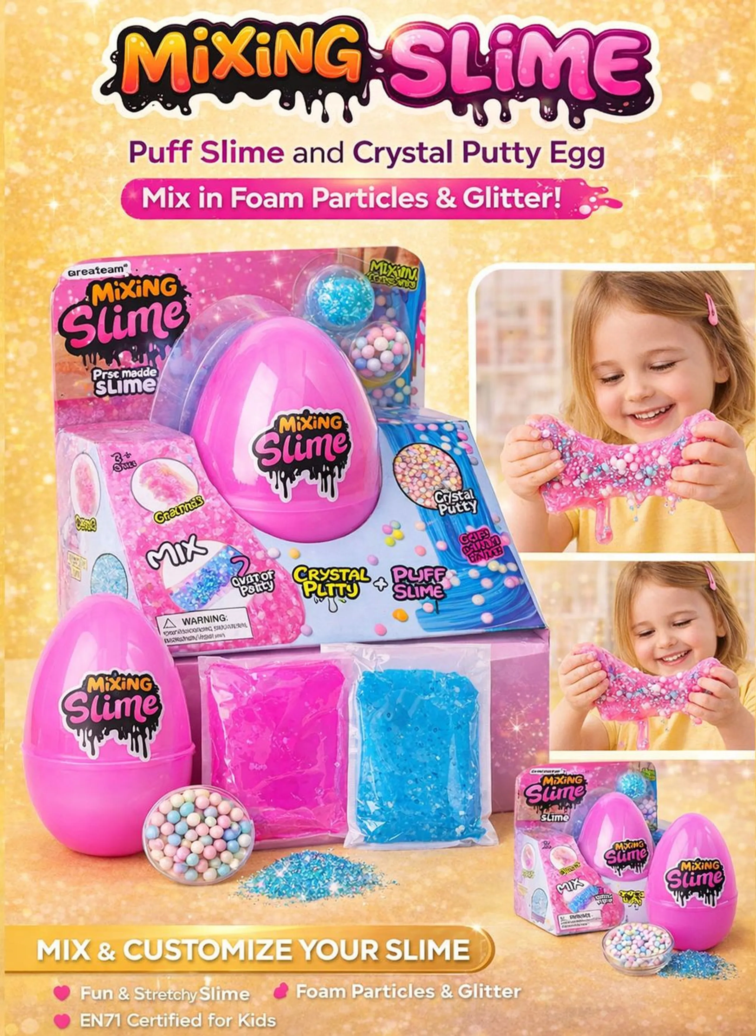 Mixing Slime Egg - Puff Slime Crystal Putty 3+ years