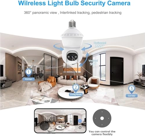 Light Bulb Security Camera 2K Pack