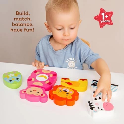 Wooden Blocks Friendly Zoo - 12 months and up 22 pieces