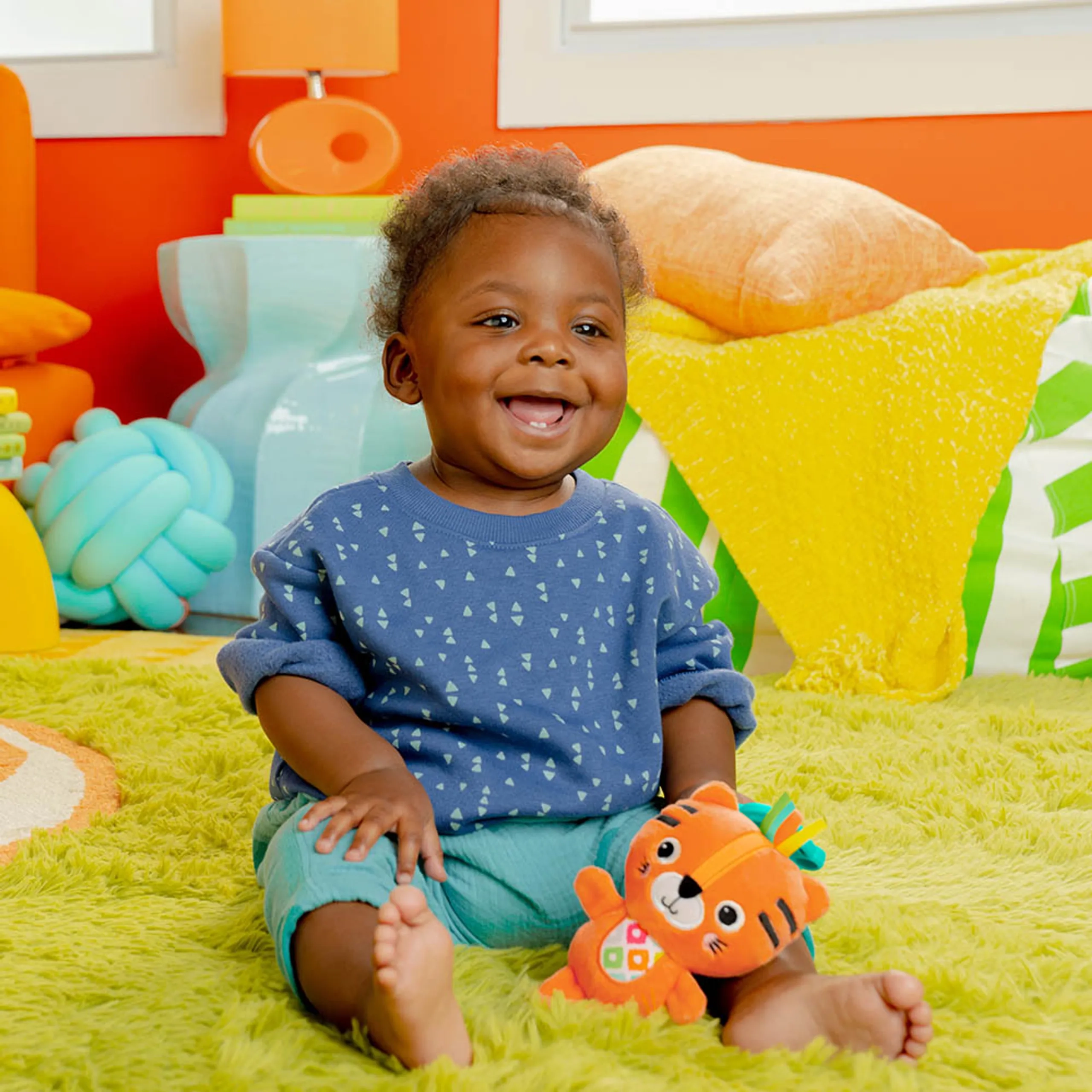 Jingle Joy Reach & Rattle Toy - 0 month(s) soft mixed materials Tiger