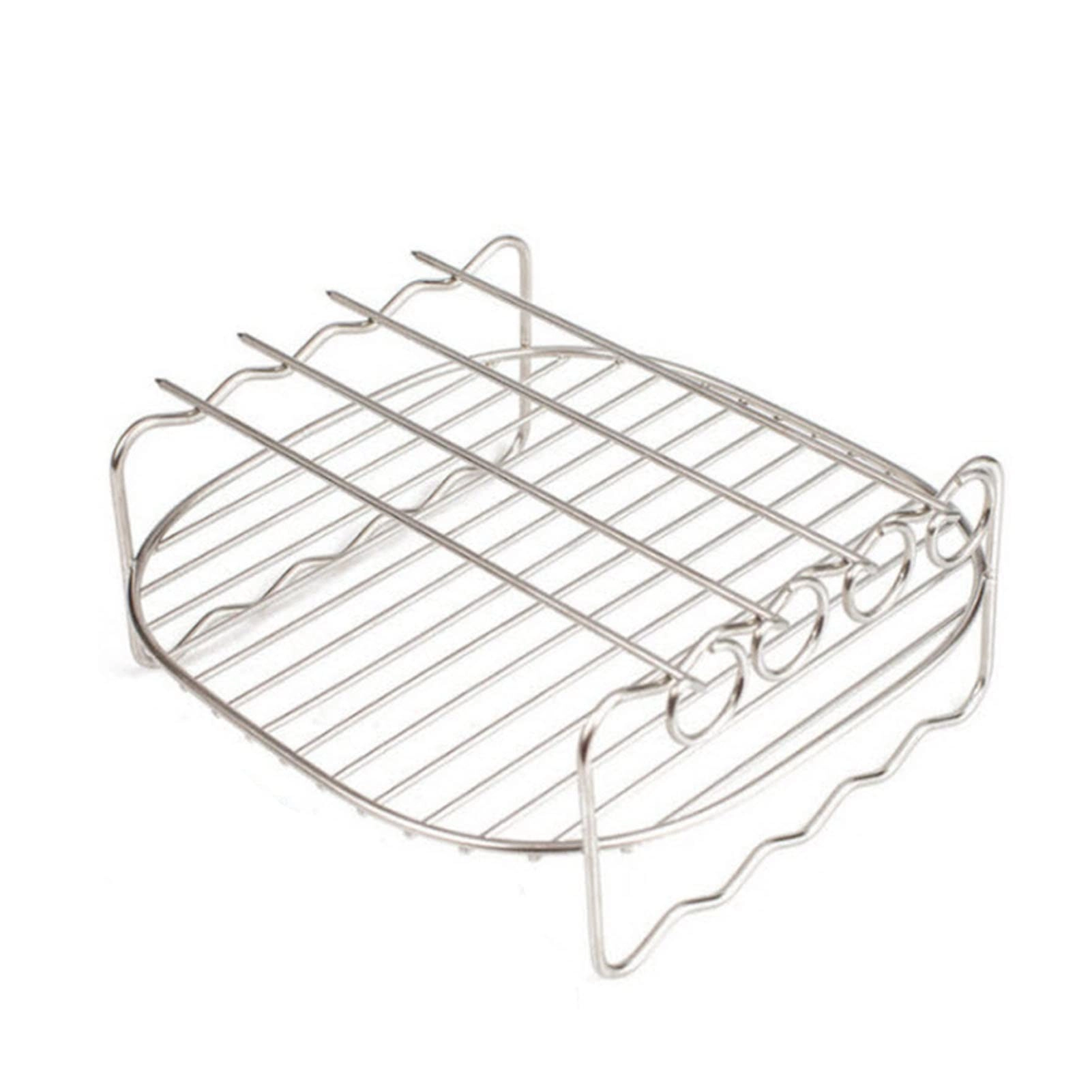 Double Layer Shelf Skewer Rack - stainless steel 3 needles