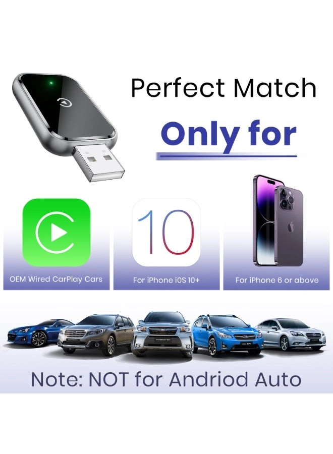Wireless CarPlay Adapter - Mini Size USB & USB-C