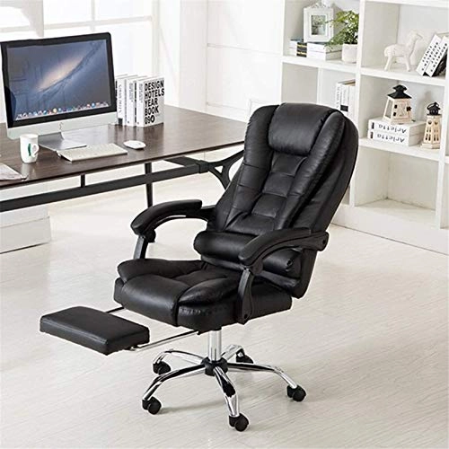 Desk Chair - PU Leather Brown High Back