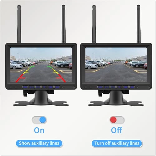 7 Inch TFT LCD Monitor - Wireless + Rear View Camera - Night vision 720P