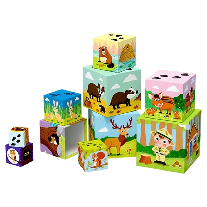 Stacking Cubes Forest - Suitable for 1 year and above 10 pieces