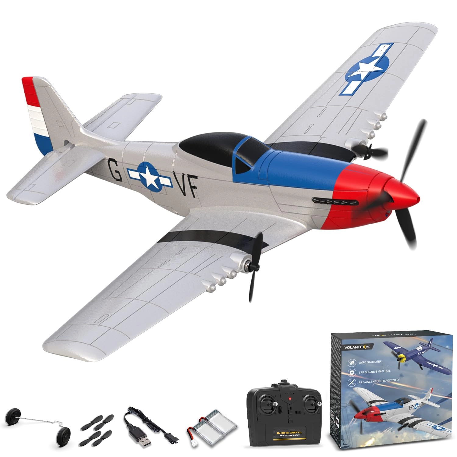 volantexrc P-51D Mustang - 3 Channel 2.4GHz