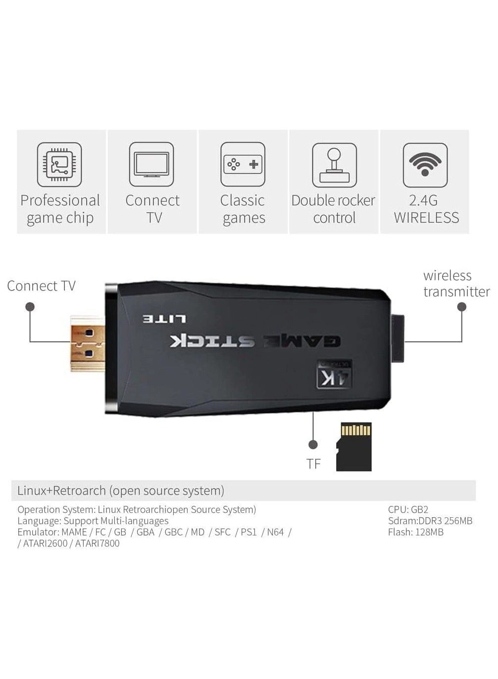 2.4G Wireless Controller Gamepad - Black