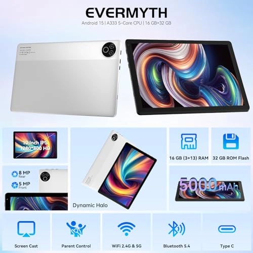 Tablet 10 Inch Android 15 OS GMS Certified Tablets PC - 32GB 10"