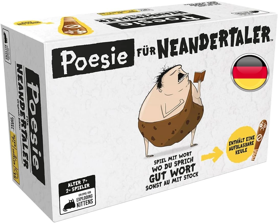 Asmodee Exploding Kittens: Poetry for Neanderthals - Card Game (German)