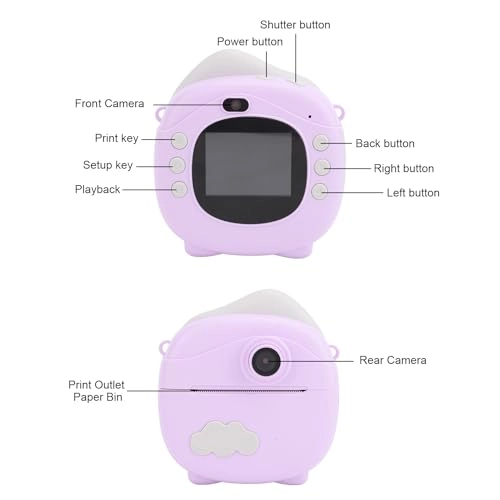 Kids Digital Camera - 12MP 2.4 Inch HD Screen Instant Print