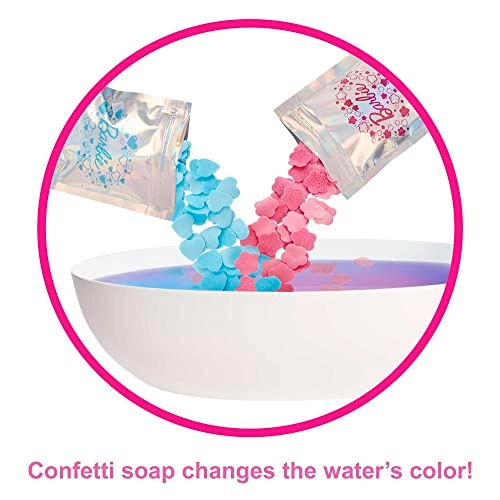 Doll - Blonde + Bathtub Playset - Confetti Soap & Accessories