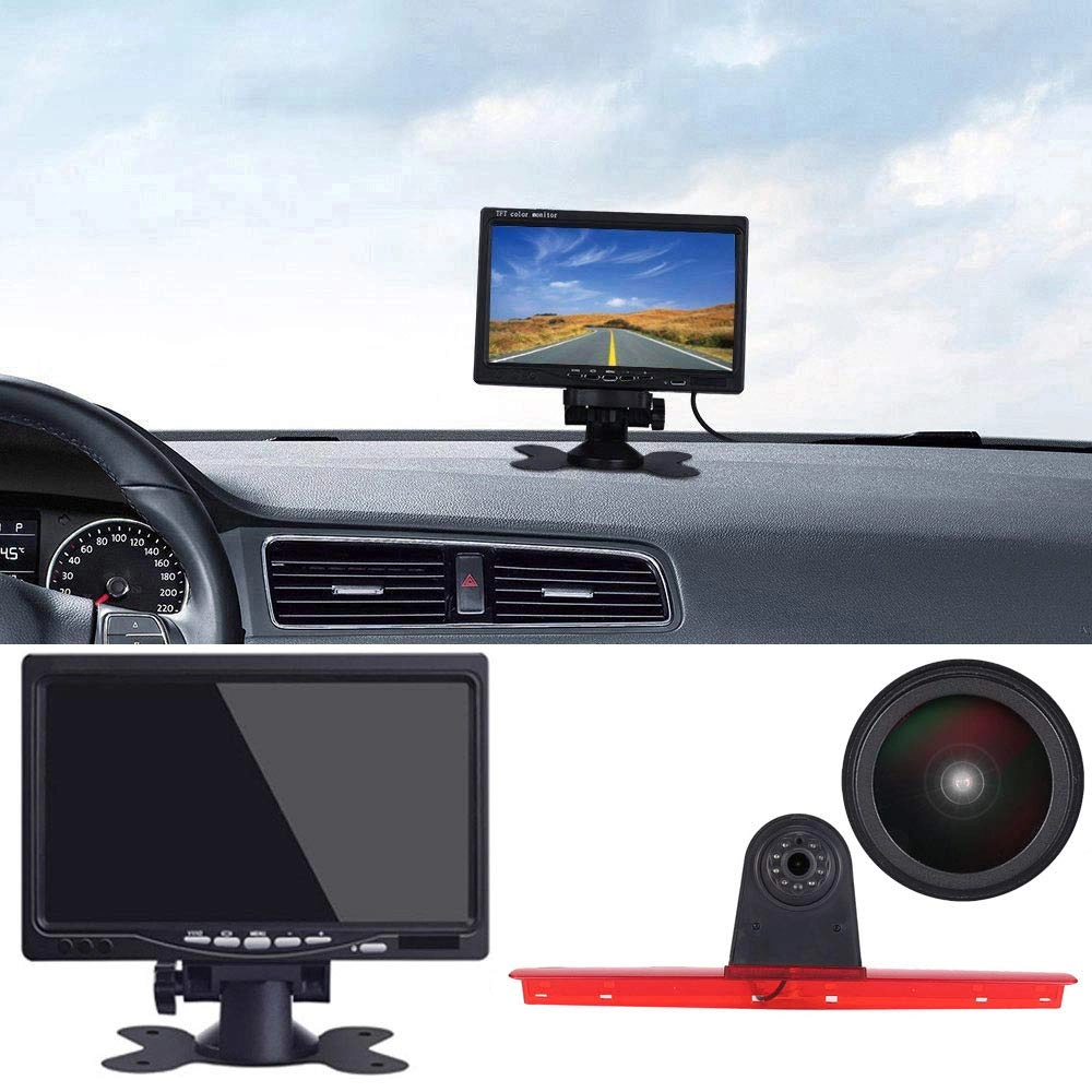 Brake Light Reversing Camera + Rear View Mirror Monitor - Night vision 628 x 586 pixels