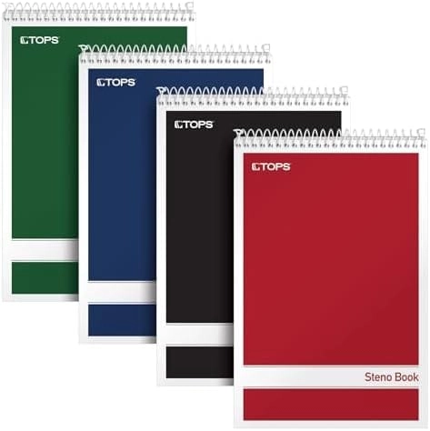 TOPS Spiral Steno Books 6" X 9" Spiral - Lined 80 Sheets