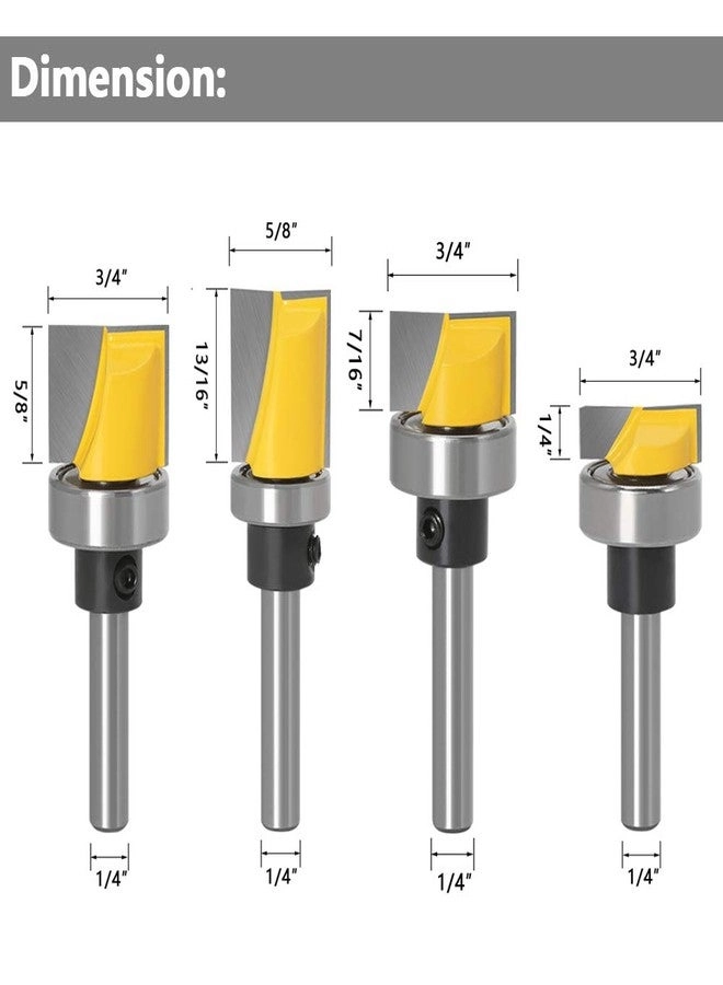 Router Bit Set - 1/4 Inch 4Pcs