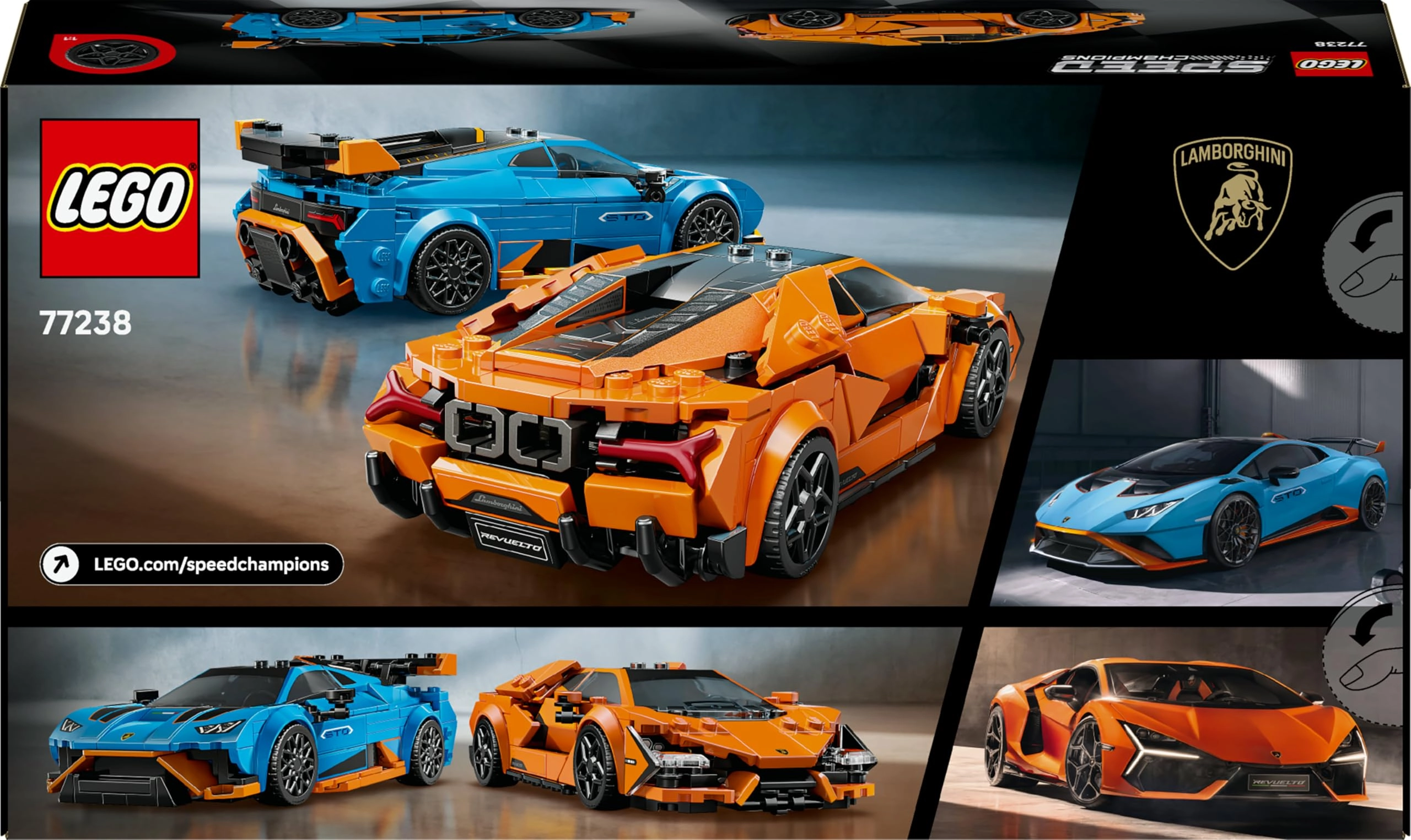 Speed Champions Lamborghini Revuelto + Speed Champions Lamborghini Huracán STO