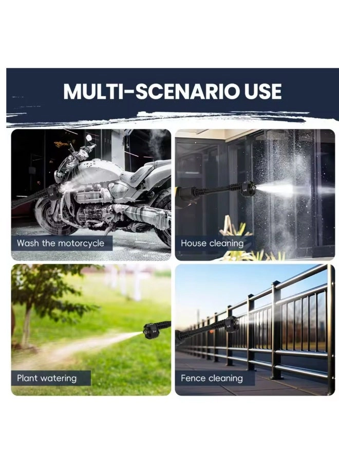 Cordless Pressure Washer - Dual 198VF 6-in-1 Nozzle 600 PSI