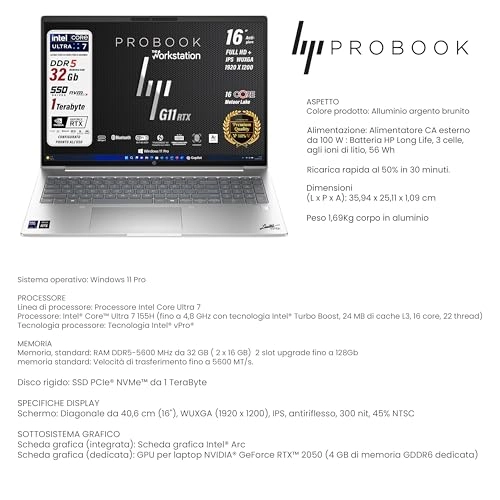 ProBook G11 - 16'' Core Ultra 7 155H 32GB DDR5 1TB SSD
