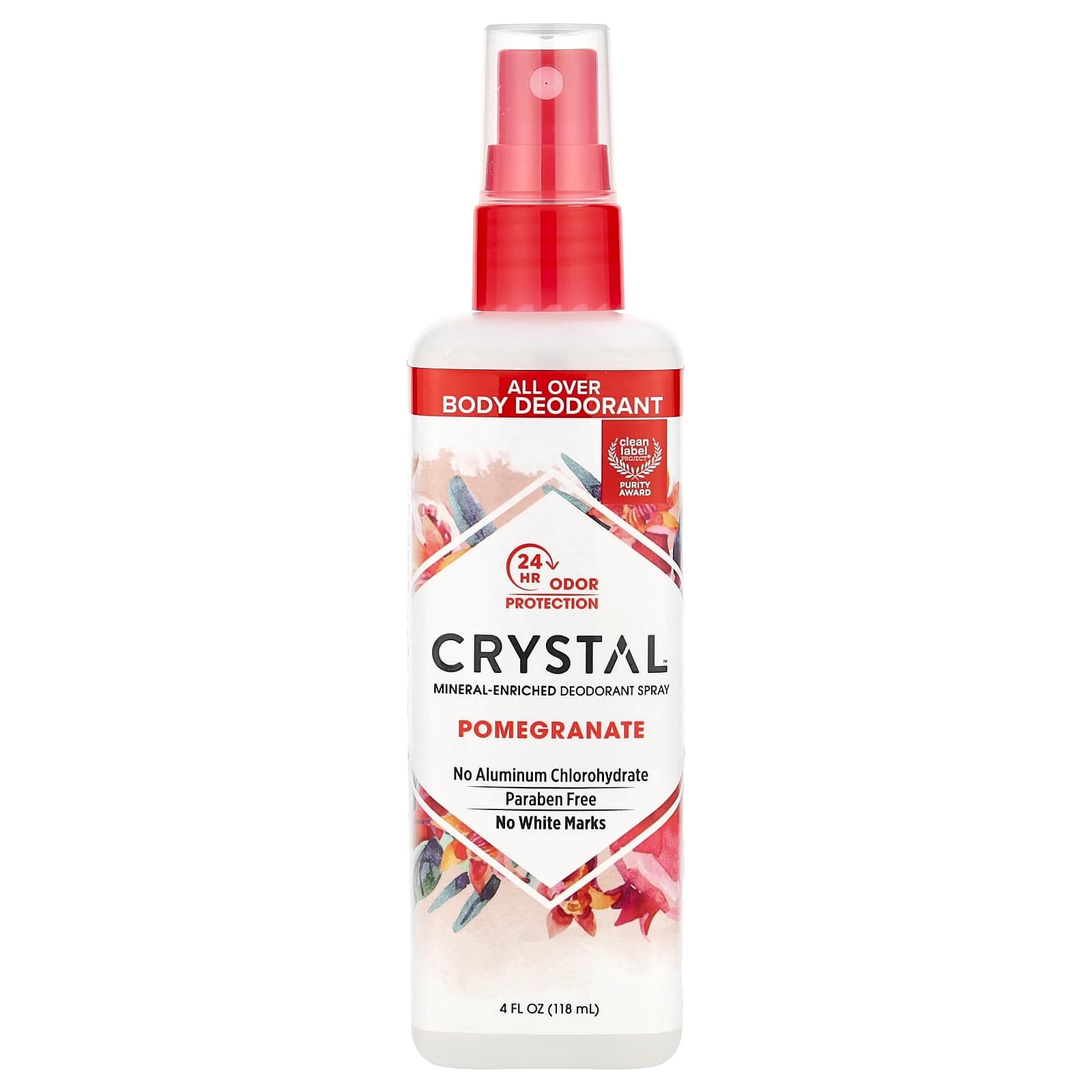 Crystal Mineral-Enriched Deodorant Spray - Pomegranate 118 ml
