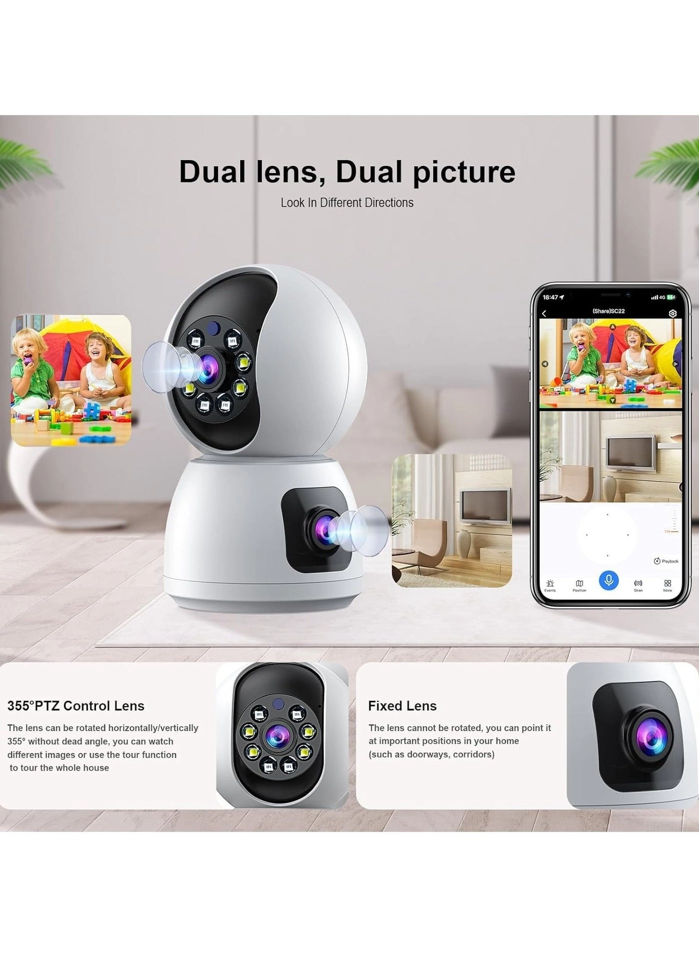 Dual-Lens Indoor Camera 4MP