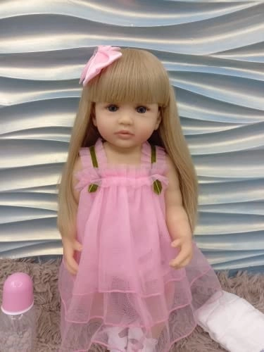 Reborn Baby Doll - 22 inch Silicone Vinyl Blonde Hair Ages 3+