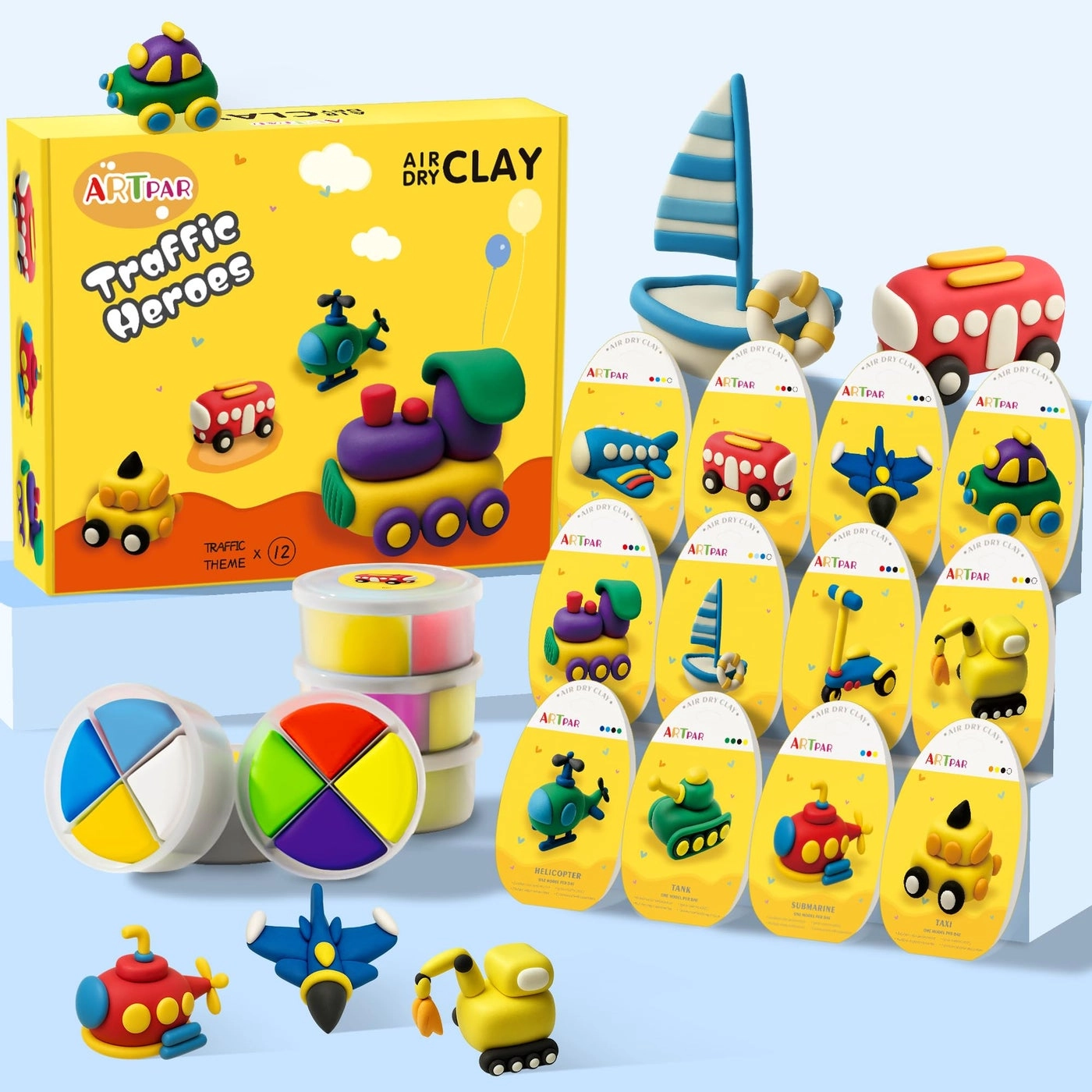 ARTPAR Air Dry Clay Diy Kit 12 pcs.