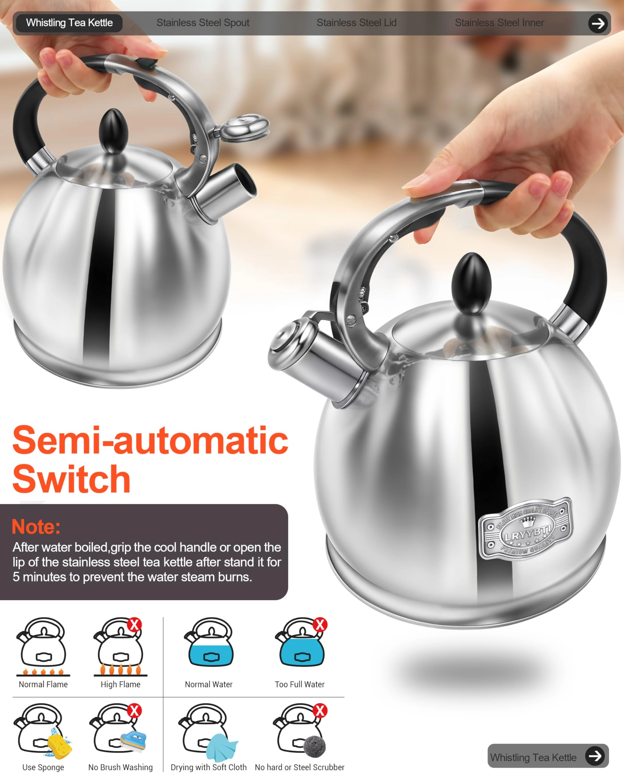 Whistling Tea Kettle - 2.64 Quarts